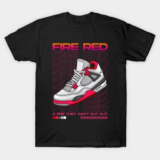 AJ 4 Retro Fire Red Sneaker T-Shirt